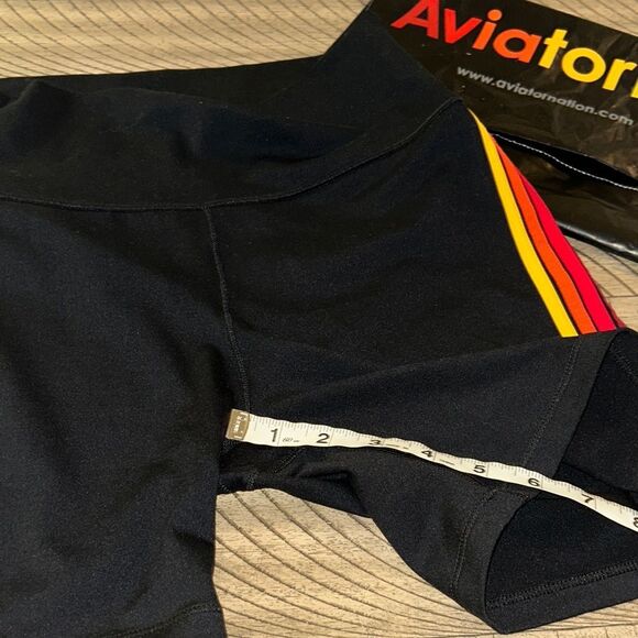 Aviator 🧑‍✈️ Nation Made in USA 🇺🇸 5 Stripe Performance 🏃 🧘 Shorts 🩳 NWT - Picture 9 of 17